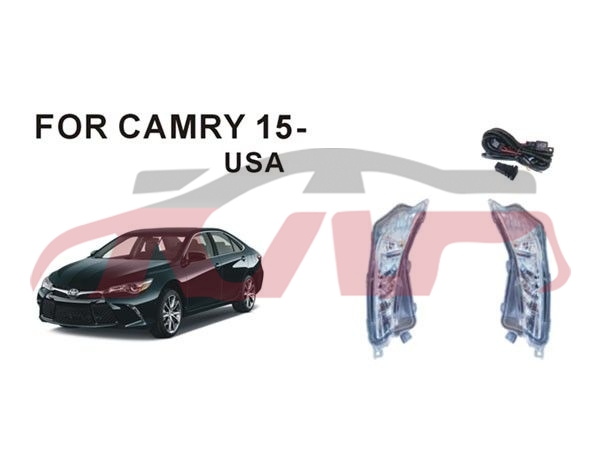 适用于丰田2015-2017 凯美瑞,美版 雾灯组合 , 凯美瑞 汽车配件价格, 丰田 雾灯加雾灯框-
