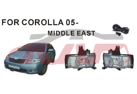 适用于丰田2005 卡罗拉 中东版（SEDAN） 雾灯组合（大开关 浅卡槽） , 卡罗拉 汽车配件, 丰田 雾灯套装-