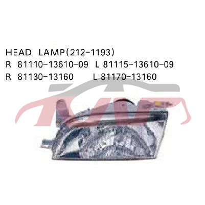 For Toyota 2026541999 Ae101&nbsp;head Lamp&nbsp;r81110-13610-09 L81115-13610-09  R81130-13160  L81170-13160, Corolla Auto Part, Toyota  Auto Part-R81110-13610-09 L81115-13610-09  R81130-13160  L81170-13160