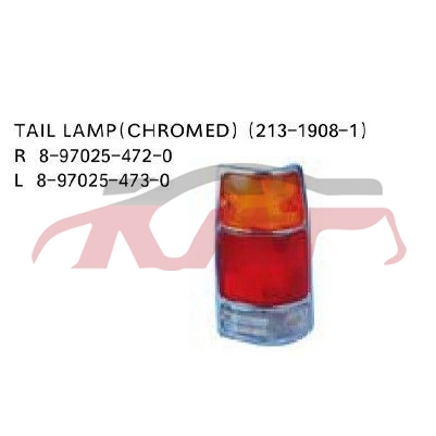For Isuzu 166489-94&nbsp;tail Lamp&nbsp;r 8-97025-472-0 L 8-97025-473-0, Isuzu  Auto Parts, Pick Up Kb26 Auto Body Parts Price-R 8-97025-472-0 L 8-97025-473-0