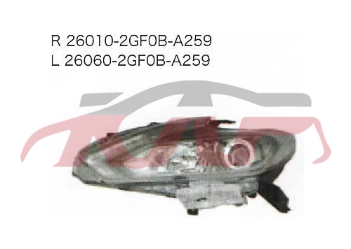 For Nissan 26922016  Altima&nbsp;head Lamp&nbsp;r 26010-2gf0b-a259 L 26060-2gf0b-a259, Altima Automotive Parts, Nissan  Headlamp-R 26010-2GF0B-A259 L 26060-2GF0B-A259