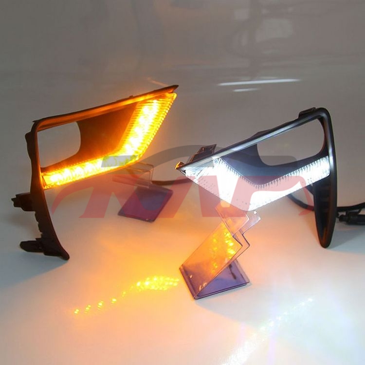 适用于丰田2018-2020 霸道&nbsp;雾灯框组合-白黄二色日行灯/一套两只&nbsp;, 霸道普拉多 汽车配件, 丰田 雾灯套组-