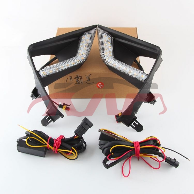 适用于丰田2018-2020 霸道&nbsp;雾灯框组合-白黄二色日行灯/一套两只&nbsp;, 霸道普拉多 汽车配件, 丰田 雾灯套组-