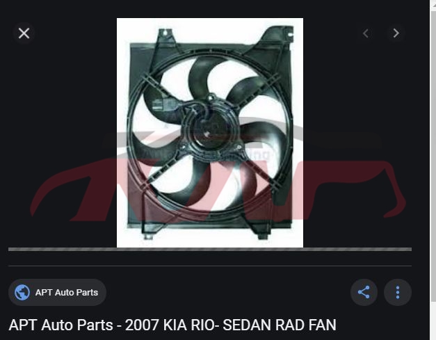 For Kia 15672010 Rio&nbsp;fan&nbsp;253801g101, Rio List Of Car Parts, Kia  Auto Part-253801G101