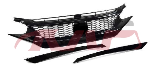 For Honda 8562016 civic Fc1/7&nbsp;front Grille W/strip Black&nbsp;, Honda   Automotive Accessories, Civic Automotive Parts-