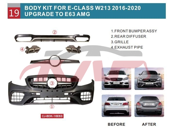 适用于奔驰W213 16 改装套件 , 奔驰 汽车配件, E级 汽车零件-