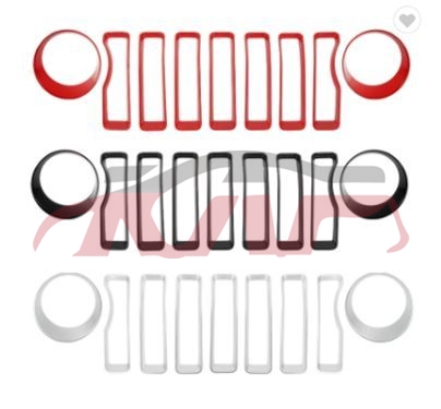 For Jeep 17312018 Wrangler Jl&nbsp;grille Cover&nbsp;, Wrangler Car Accessorie, Jeep  Car Chrome Front Grille-