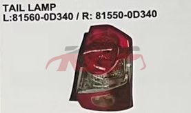For Toyota 24502012 Etios tail Lamp l 81560-0d340, R 81550-0d340, Etios Basic Car Parts, Toyota   Automotive Parts-L 81560-0D340, R 81550-0D340