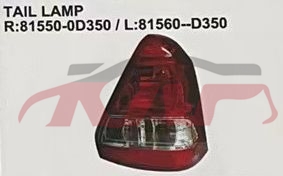 适用于丰田2012 Etios 尾灯 81550-0D350, 81560-0D350, Etios 汽车配件目录, 丰田 汽车配件-81550-0D350, 81560-0D350