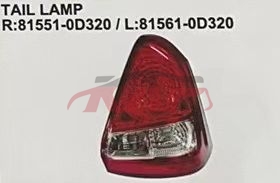 For Toyota 24502012 Etios&nbsp;tail Lamp&nbsp;r  81551-0d320, L 81561-0d320, Toyota  Auto Lamp, Etios Car Parts-R  81551-0D320, L 81561-0D320
