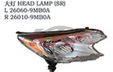 For Nissan 20209215 Versa Usa head Lamp l26060-9mb0a, R:26010-9mb0a, Nissan  Headlight Lamps, Versa Car Parts-L26060-9MB0A, R:26010-9MB0A