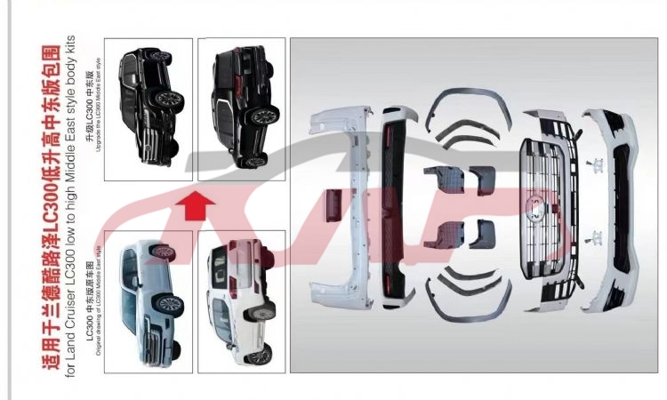 适用于丰田2021 兰德酷路泽LC300&nbsp;改装套件（普通中网），中东版，低升高&nbsp;, 兰德酷路泽 汽车配件鈥?价格, 丰田 汽车配件-