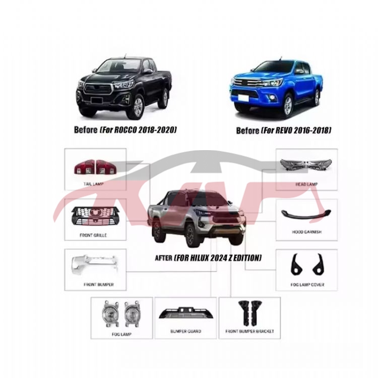 For Toyota 11232018 Hilux Recco&nbsp;body Kits&nbsp;, Toyota  Auto Part, Hilux Cheap Auto Parts-