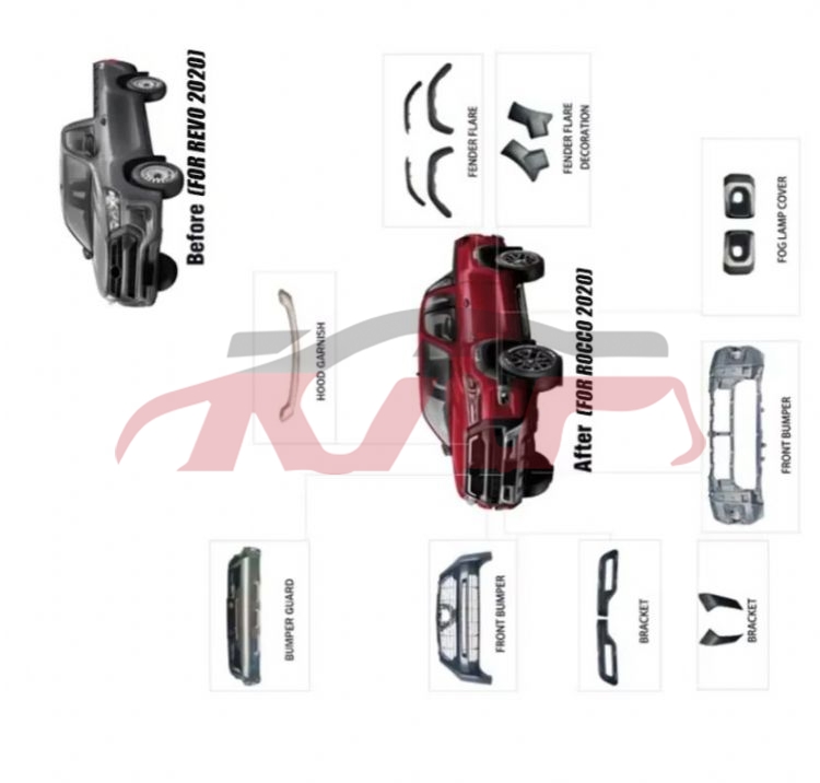 For Toyota 11232018 Hilux Recco&nbsp;body Kits&nbsp;, Toyota  Auto Part, Hilux Auto Part-