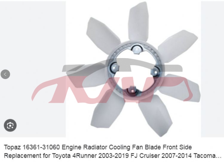 For Toyota 22162003-2005 4runner&nbsp;fan Blade&nbsp;16361-31060, Toyota  Fan Shroud, 4runner Accessories-16361-31060