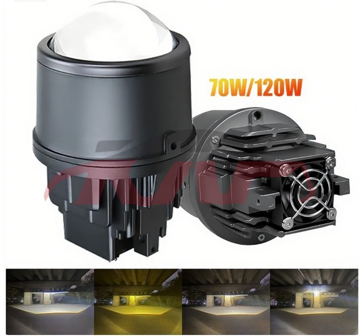 For Lens3551&nbsp;projector Lens&nbsp;universal 3 Inch Three Colors Led Foglamp Enhance High Beam Led Driving Spotlights 120w Bi Led Fog Light Projector Lens With Fan, Lens Auto Part, Lens Car Spare Parts-Universal 3 Inch Three Colors Led Foglamp Enhance High Beam Led Driving Spotlights 120W Bi Led Fog Light Projector Lens with Fan
