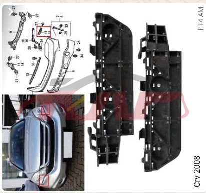 For Honda 13402007 Crv Re2/4&nbsp;rear Bumper Bracket&nbsp;, Crv  Automotive Accessories, Honda  Auto Car Rear Bumper Bracket-